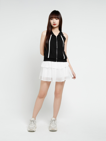 Sleeveless Front Zip Top 37381