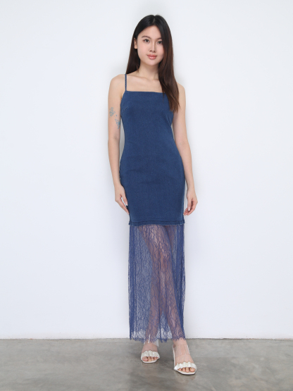 Denim With Lace Dress 37382