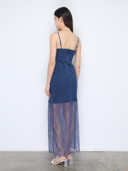 Denim With Lace Dress 37382