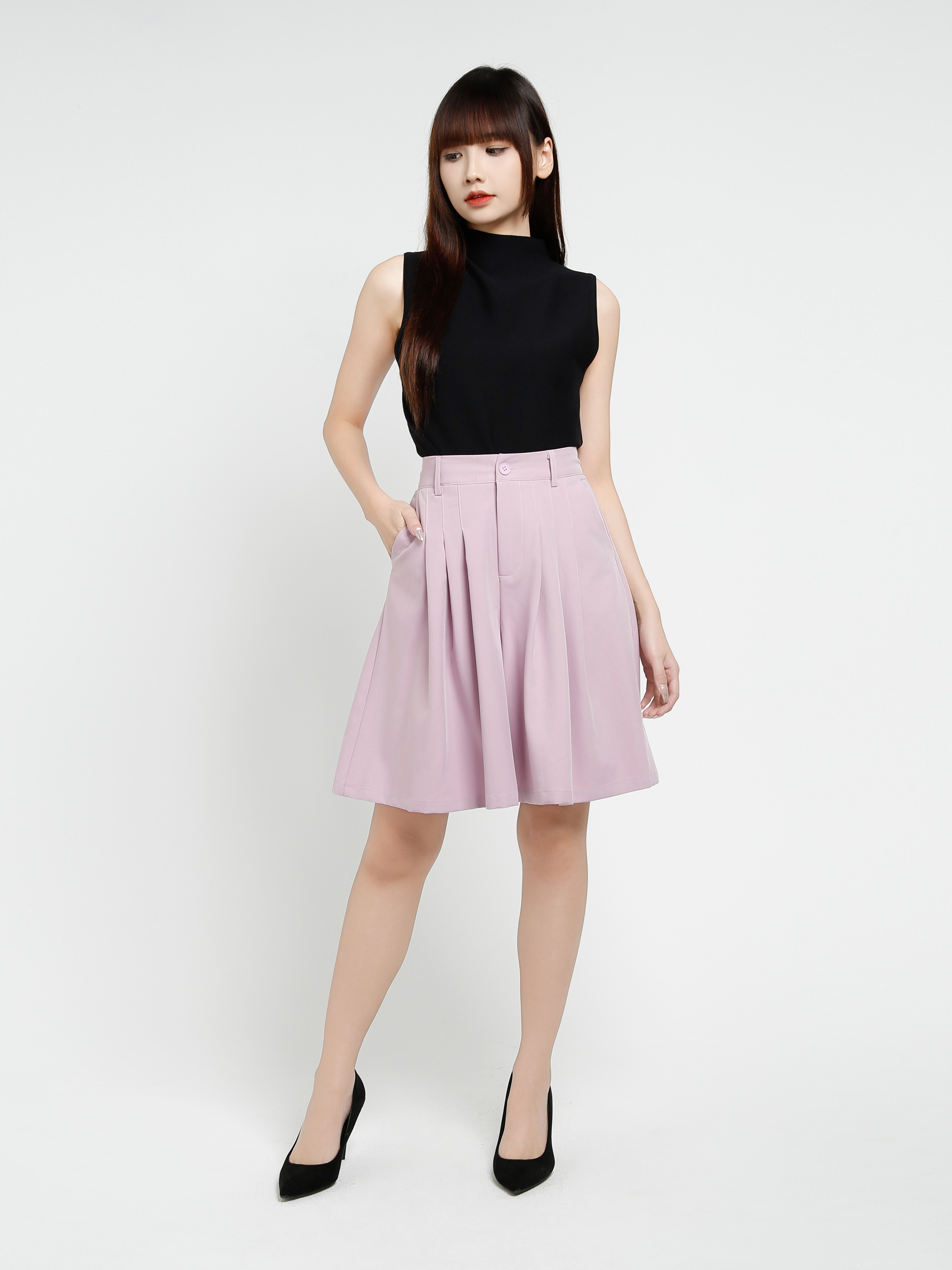 High Waist Midi Pants 37424