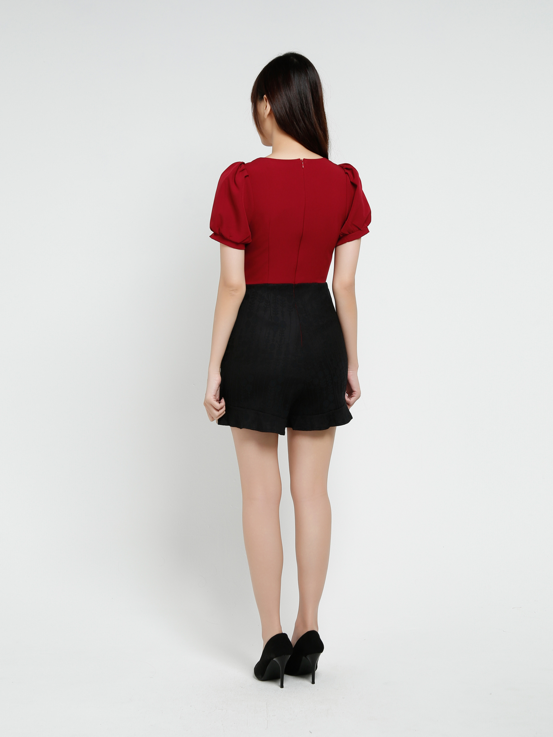 Short Sleeve Back Zip Jumpsuit 37450