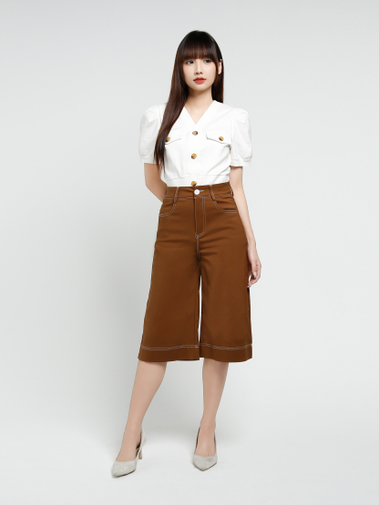High Waist Side Pocket Long Pant 37541