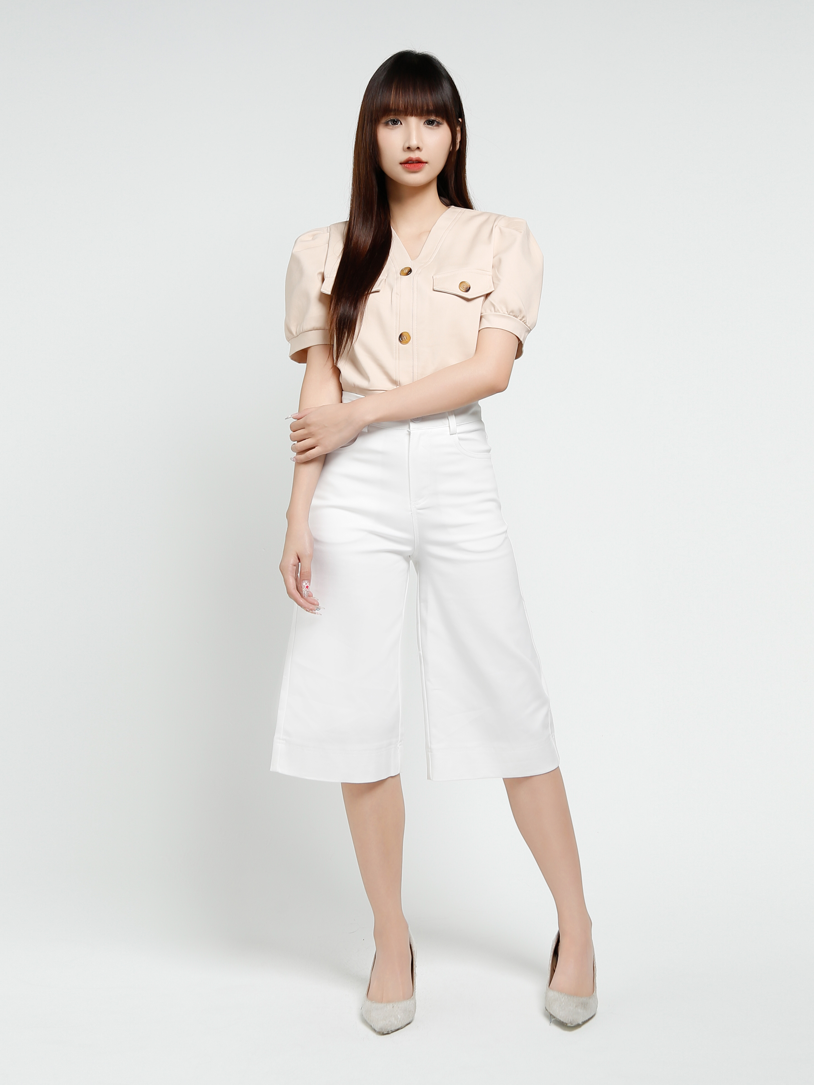 High Waist Side Pocket Long Pant 37541