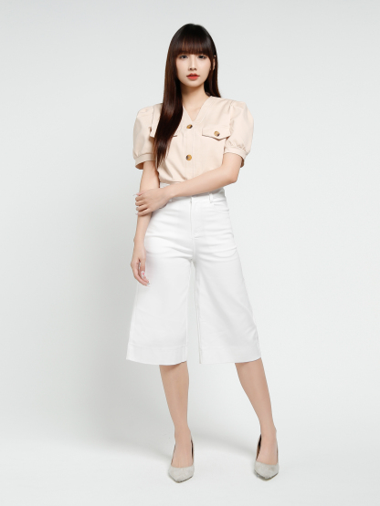 High Waist Side Pocket Long Pant 37541
