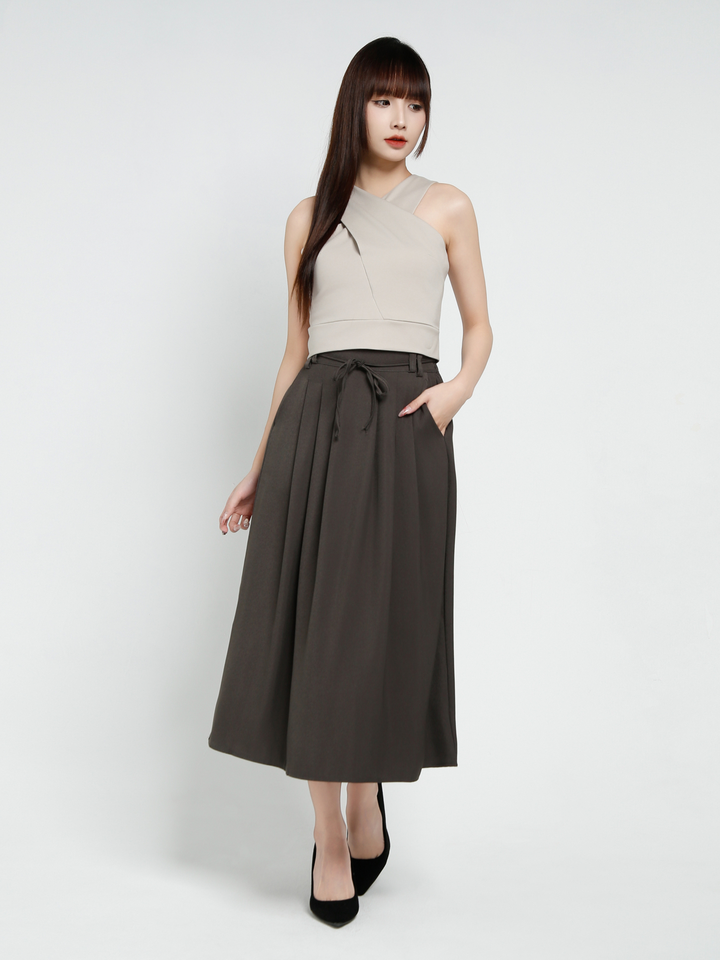 Sleeveless Back Zip Top 37483