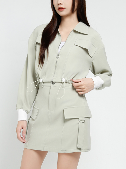 Long Sleeve Top With Skirt Set 37487