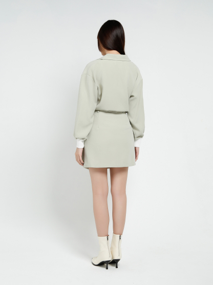 Long Sleeve Top With Skirt Set 37487