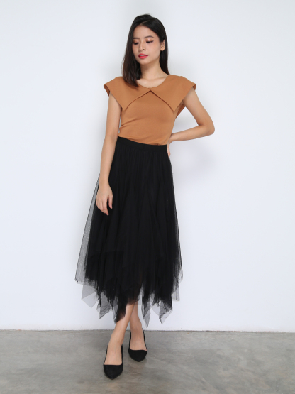 Knitted Collar Top 37552