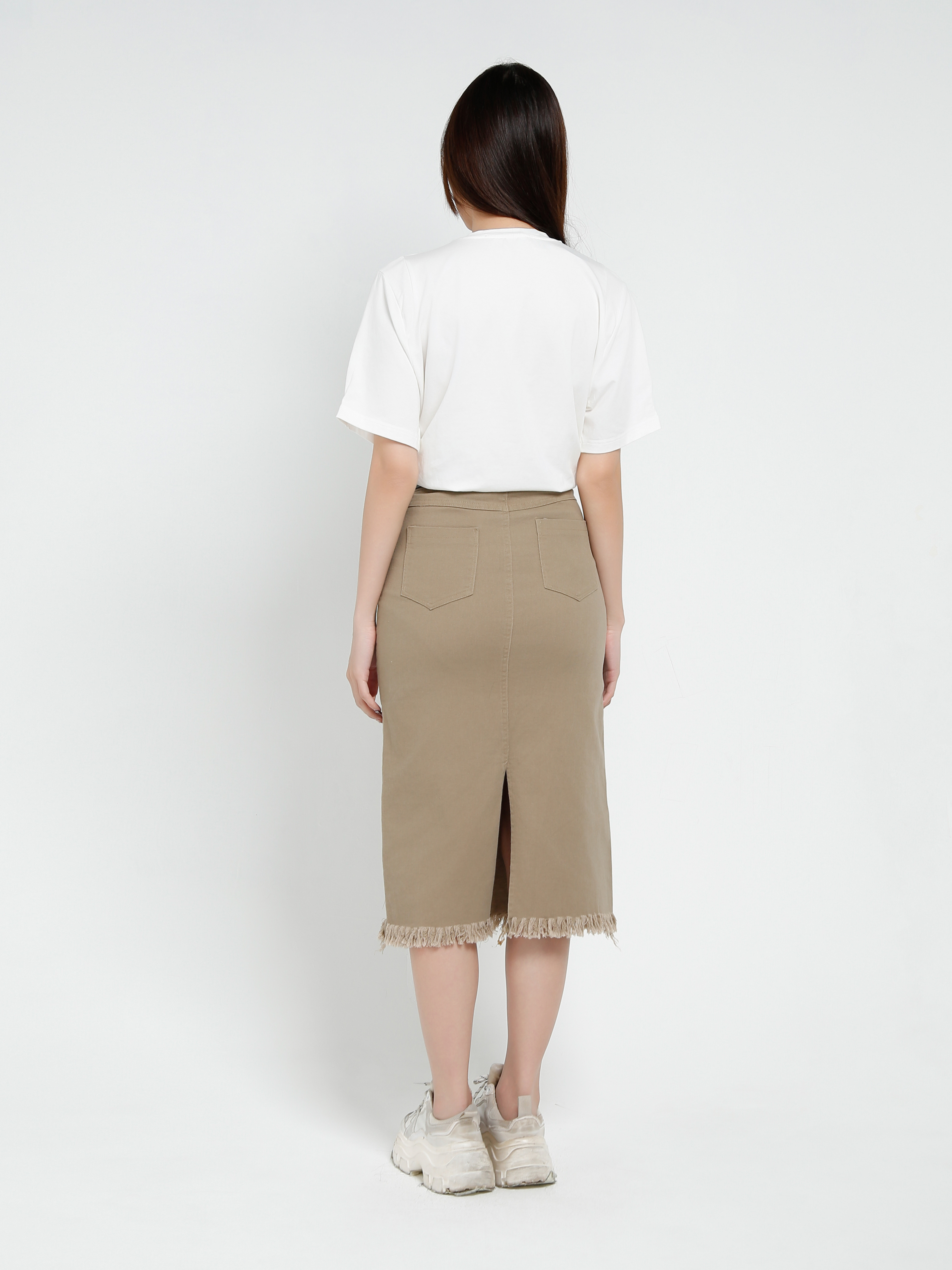 Denim Ripped With Belt Skirt 37554