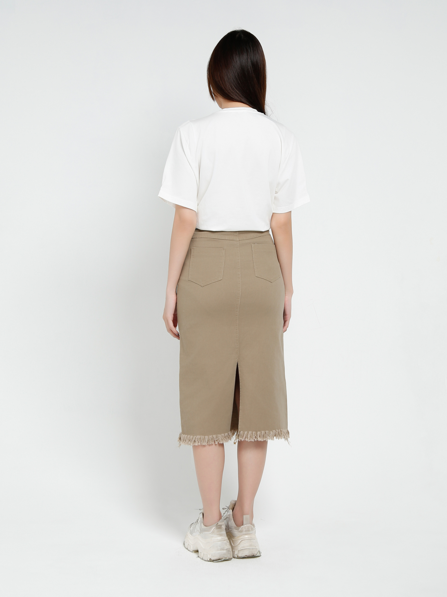 Denim Ripped With Belt Skirt 37554