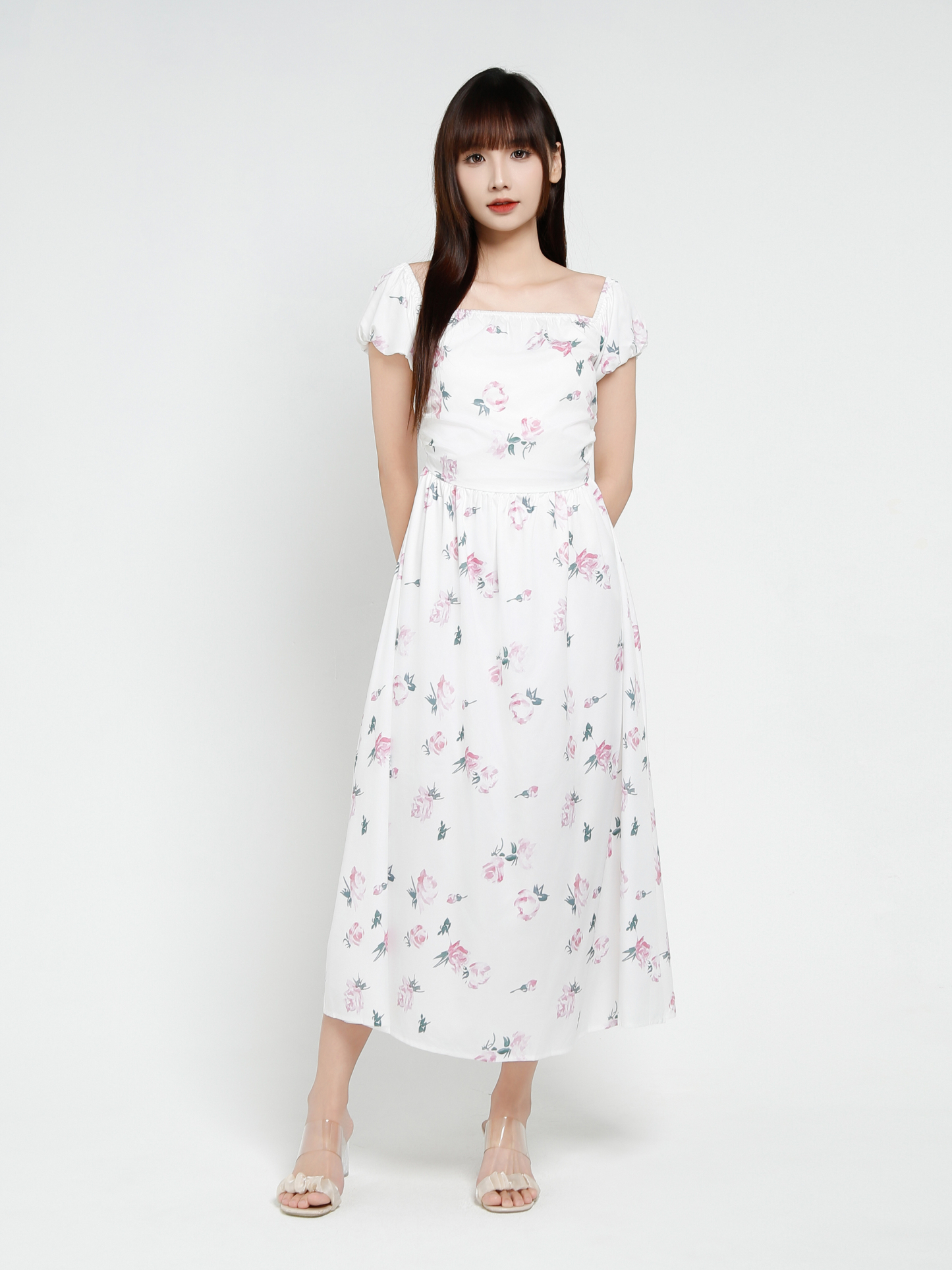 Off Shoulder Floral Dress 37581