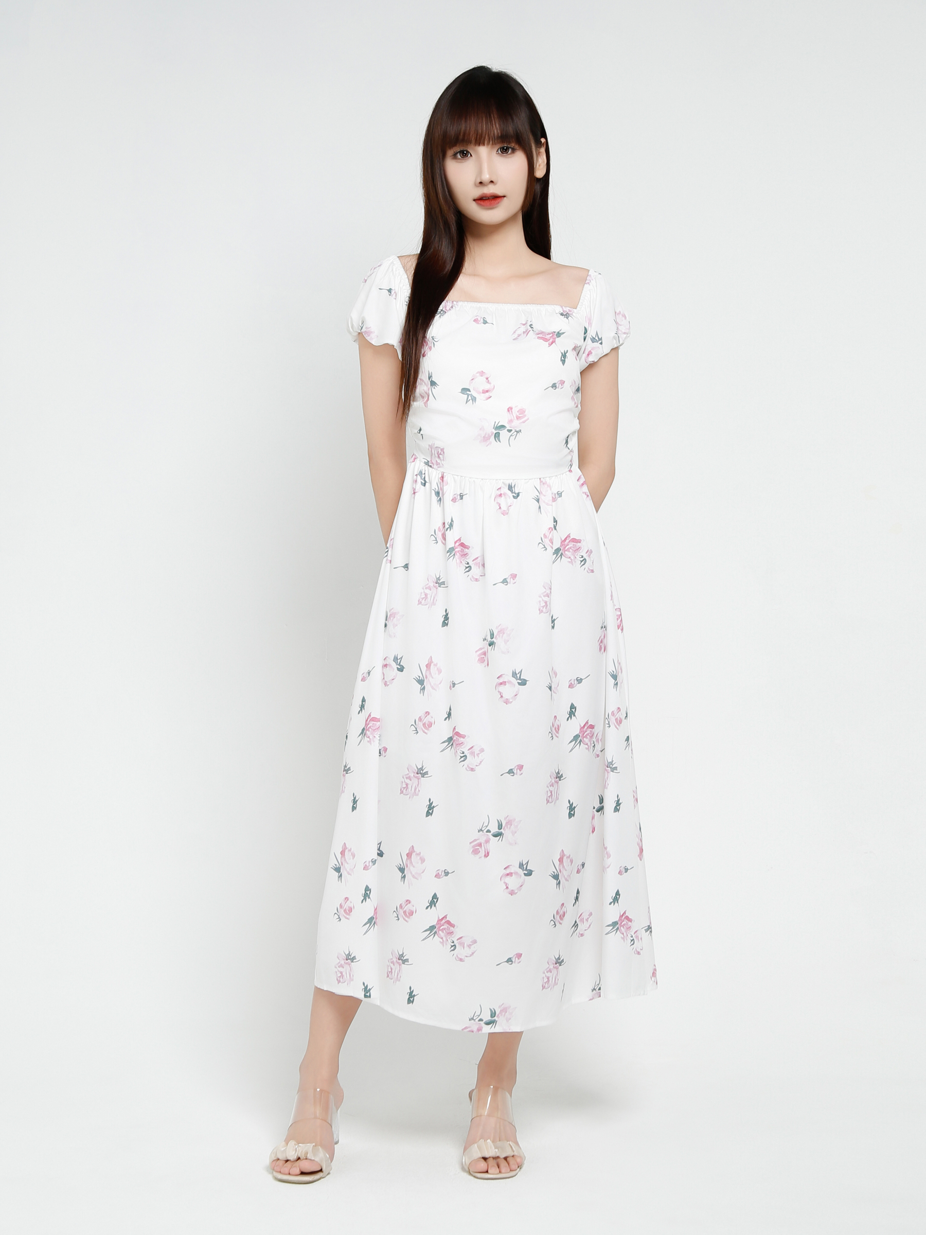 Off Shoulder Floral Dress 37581