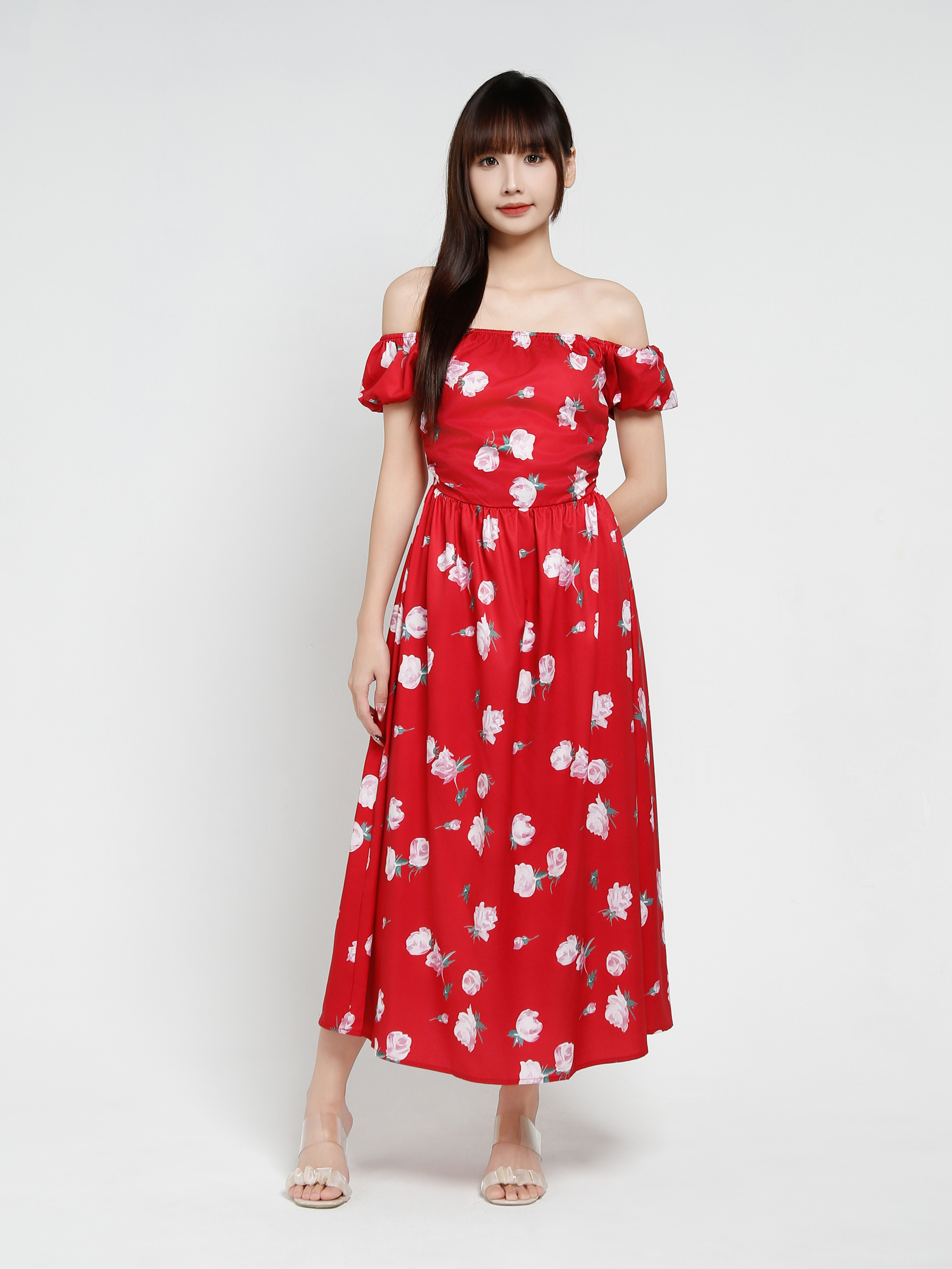 Off Shoulder Floral Dress 37581