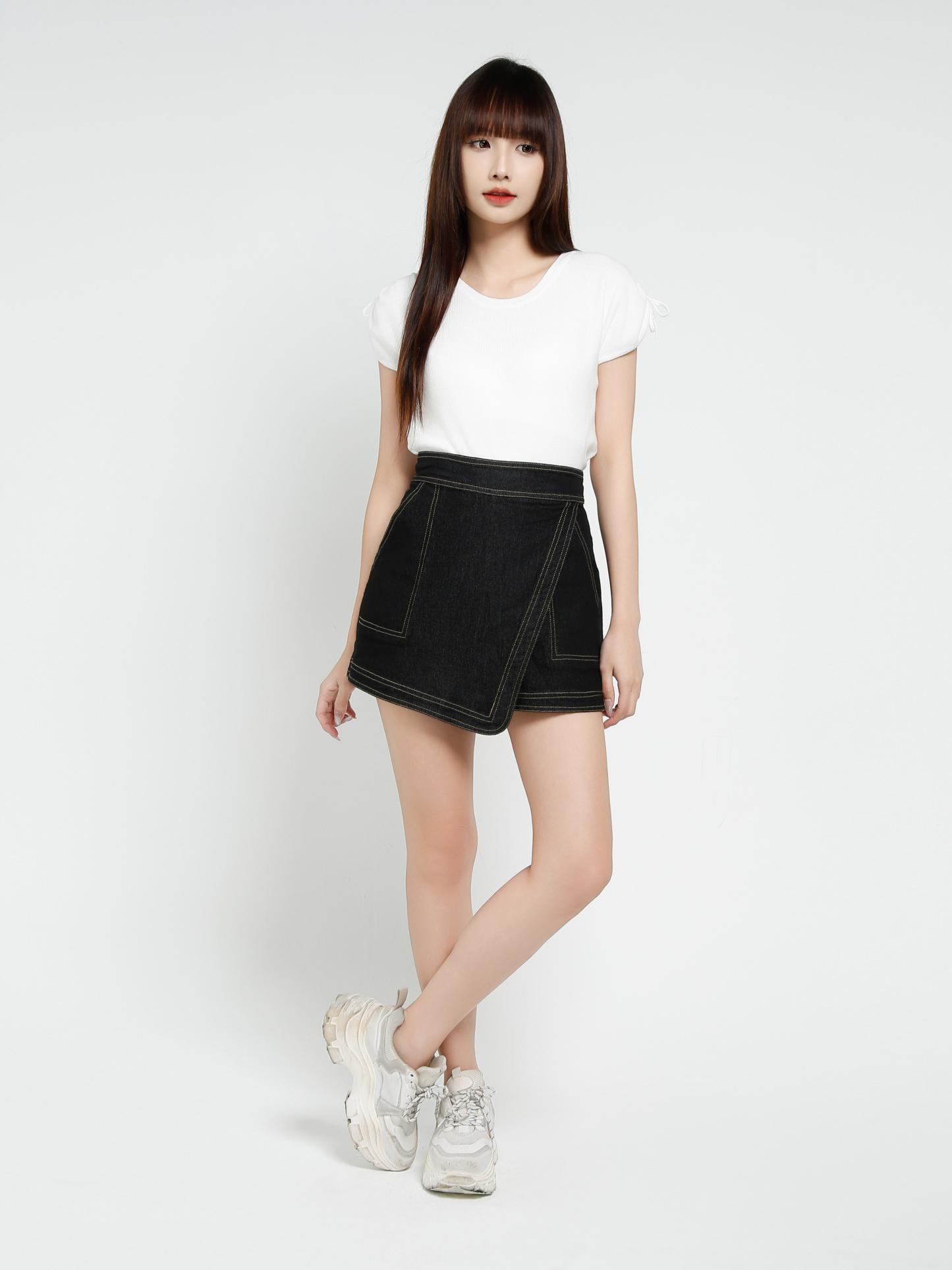 Denim Wrap Skirt Pants 37602