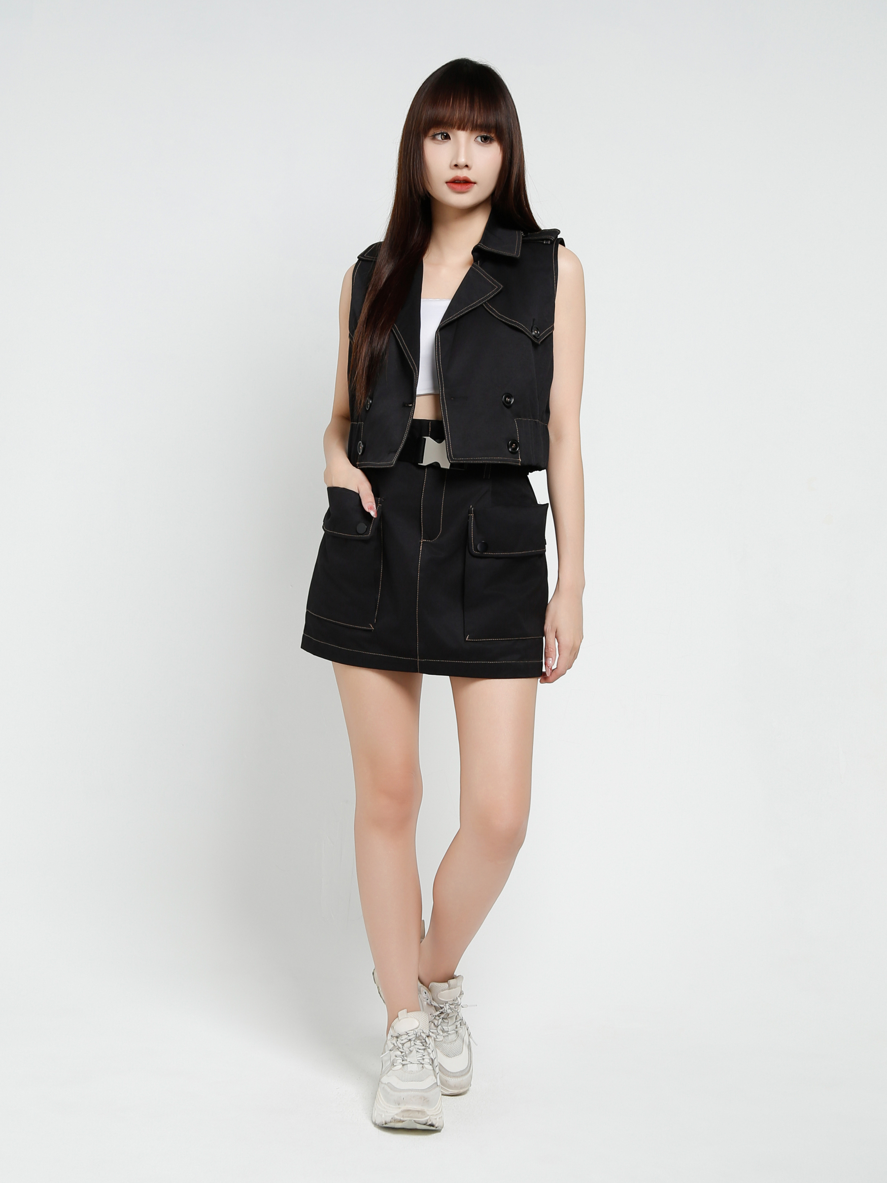 Sleeveless Top With Skirt Set 37633