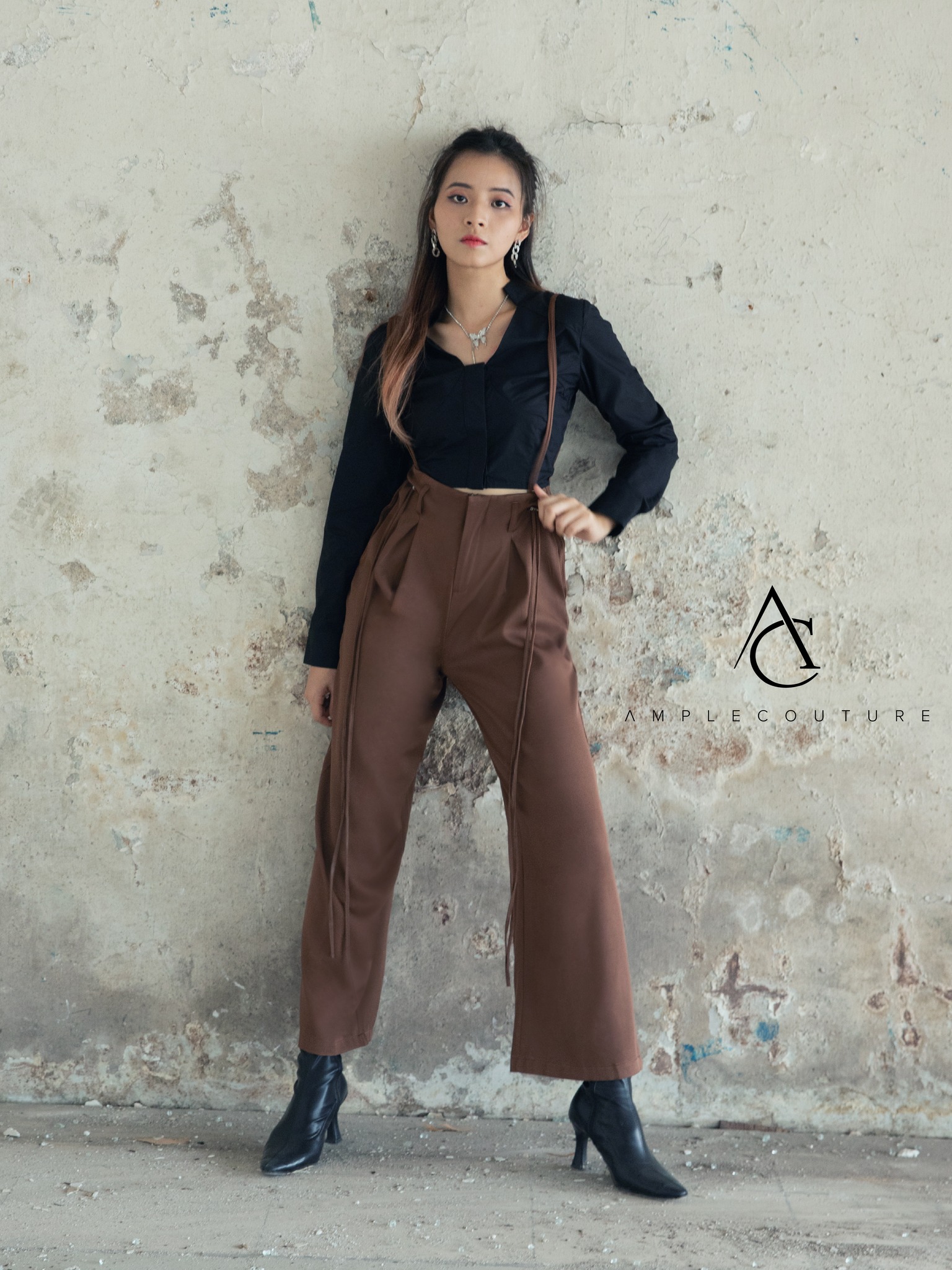 High Waist With Strap Long Pants 28210