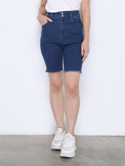 Denim High Waist Side Pocket Short Pant 37868