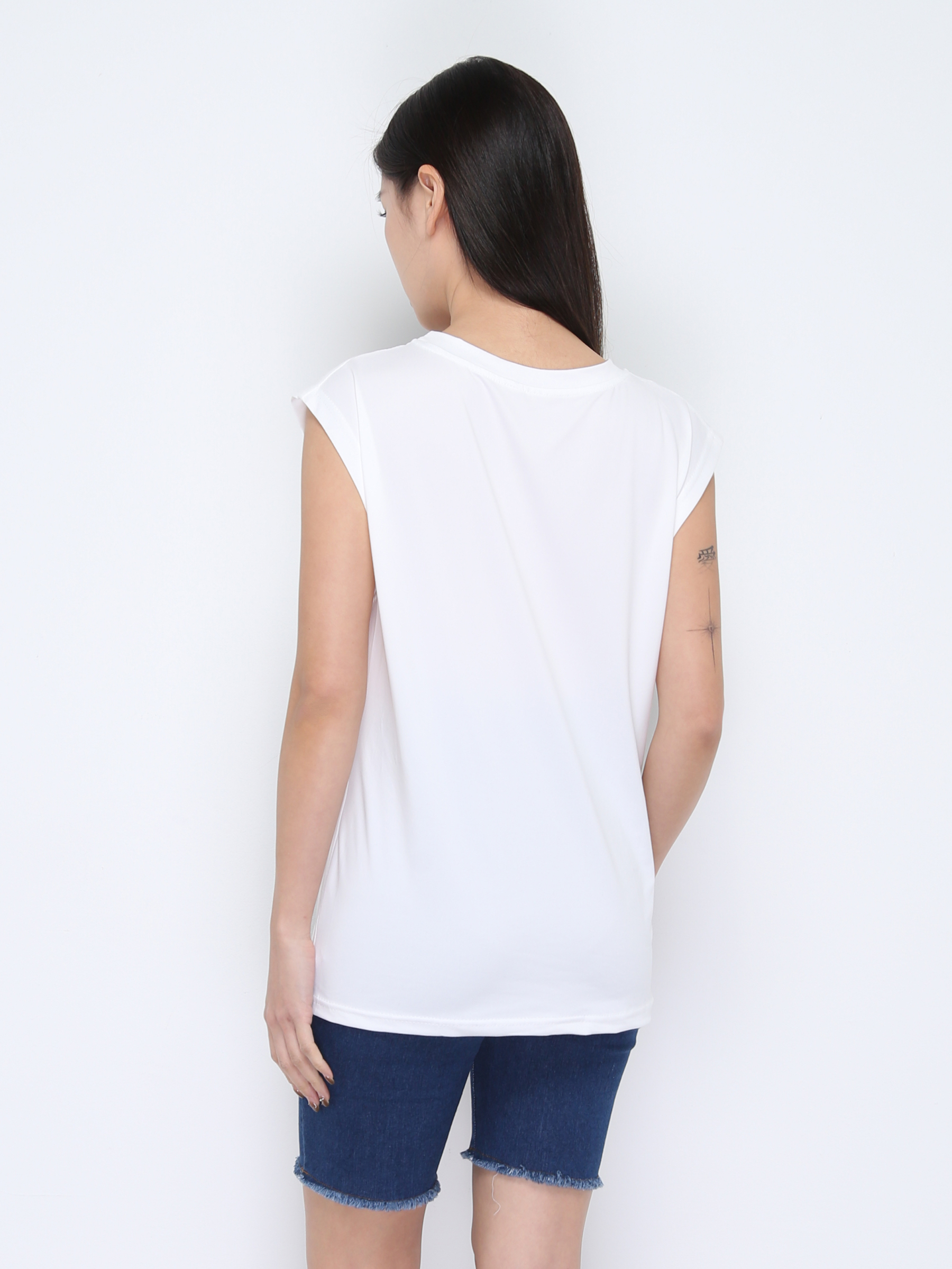 Denim High Waist Side Pocket Short Pant 37868