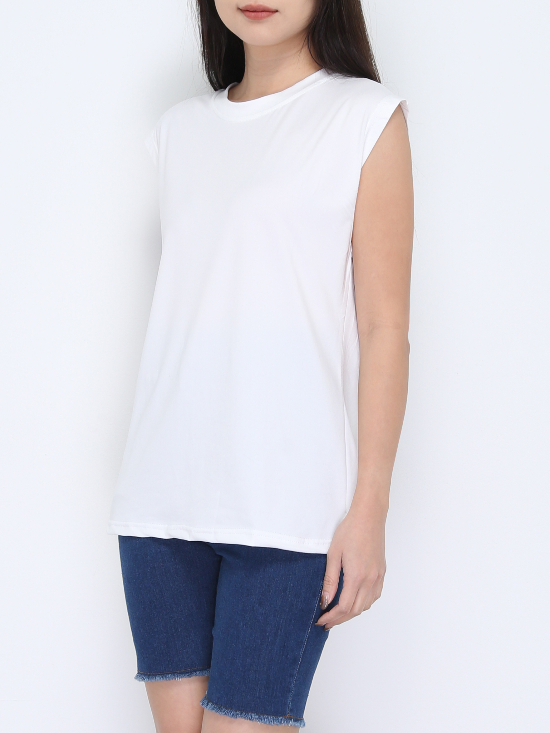 Denim High Waist Side Pocket Short Pant 37868