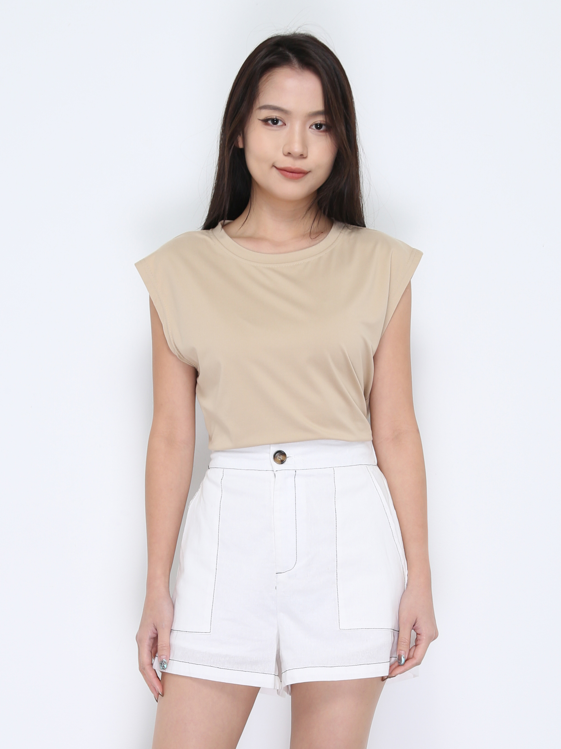 Denim High Waist Side Pocket Short Pant 37868