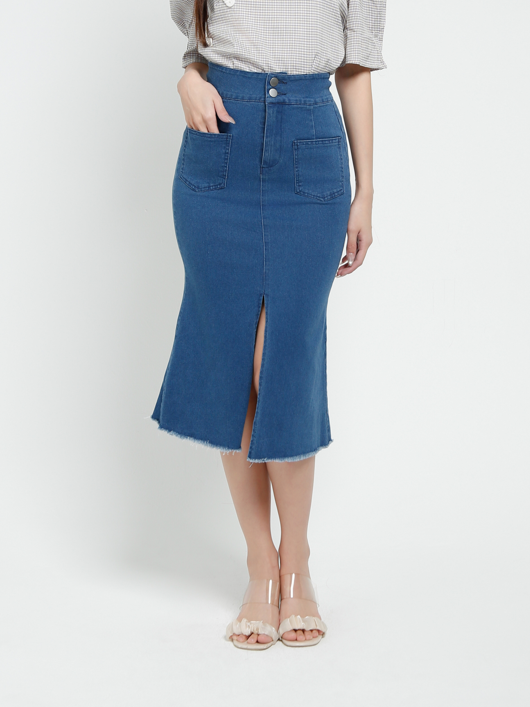 Denim With Split Skirt 37809