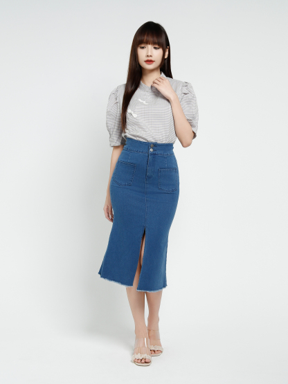 Denim With Split Skirt 37809