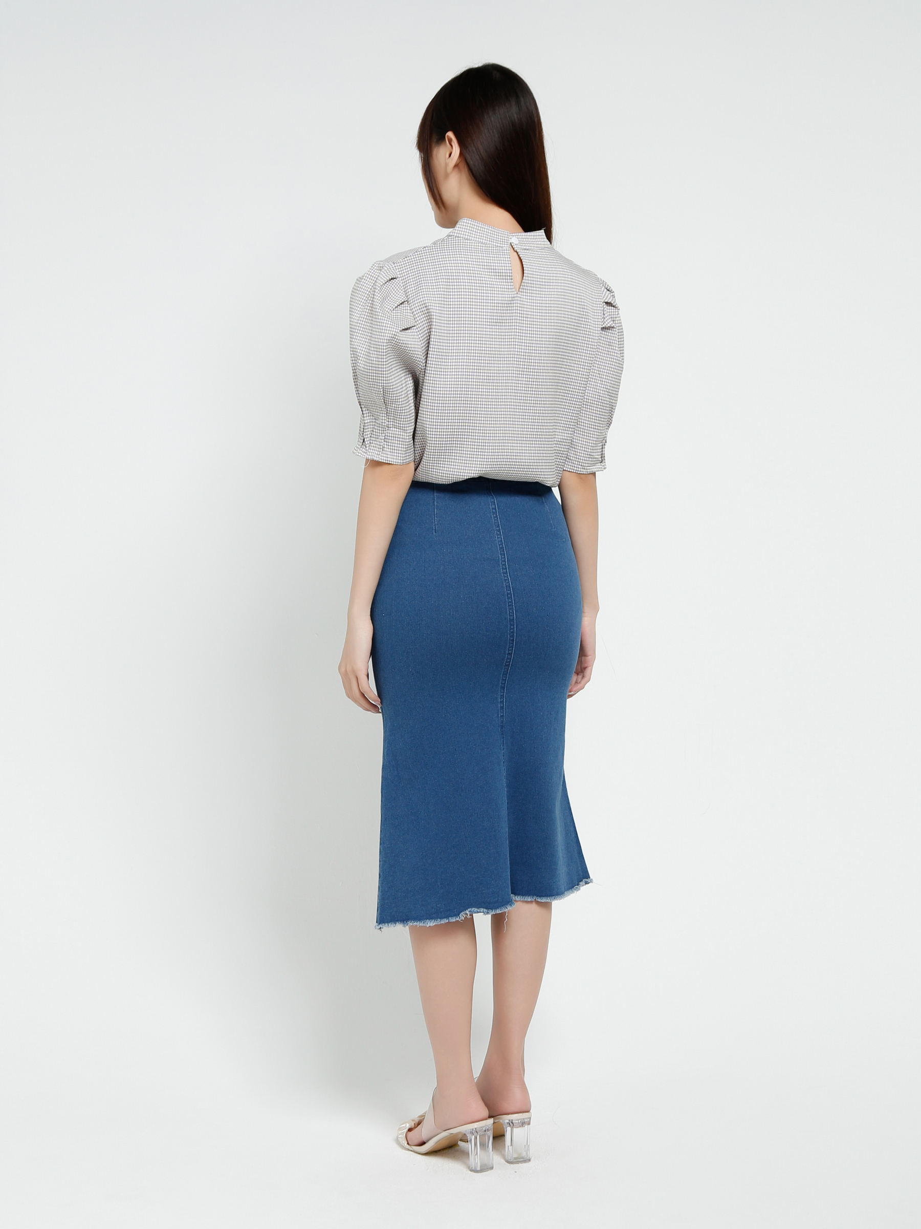 Denim With Split Skirt 37809