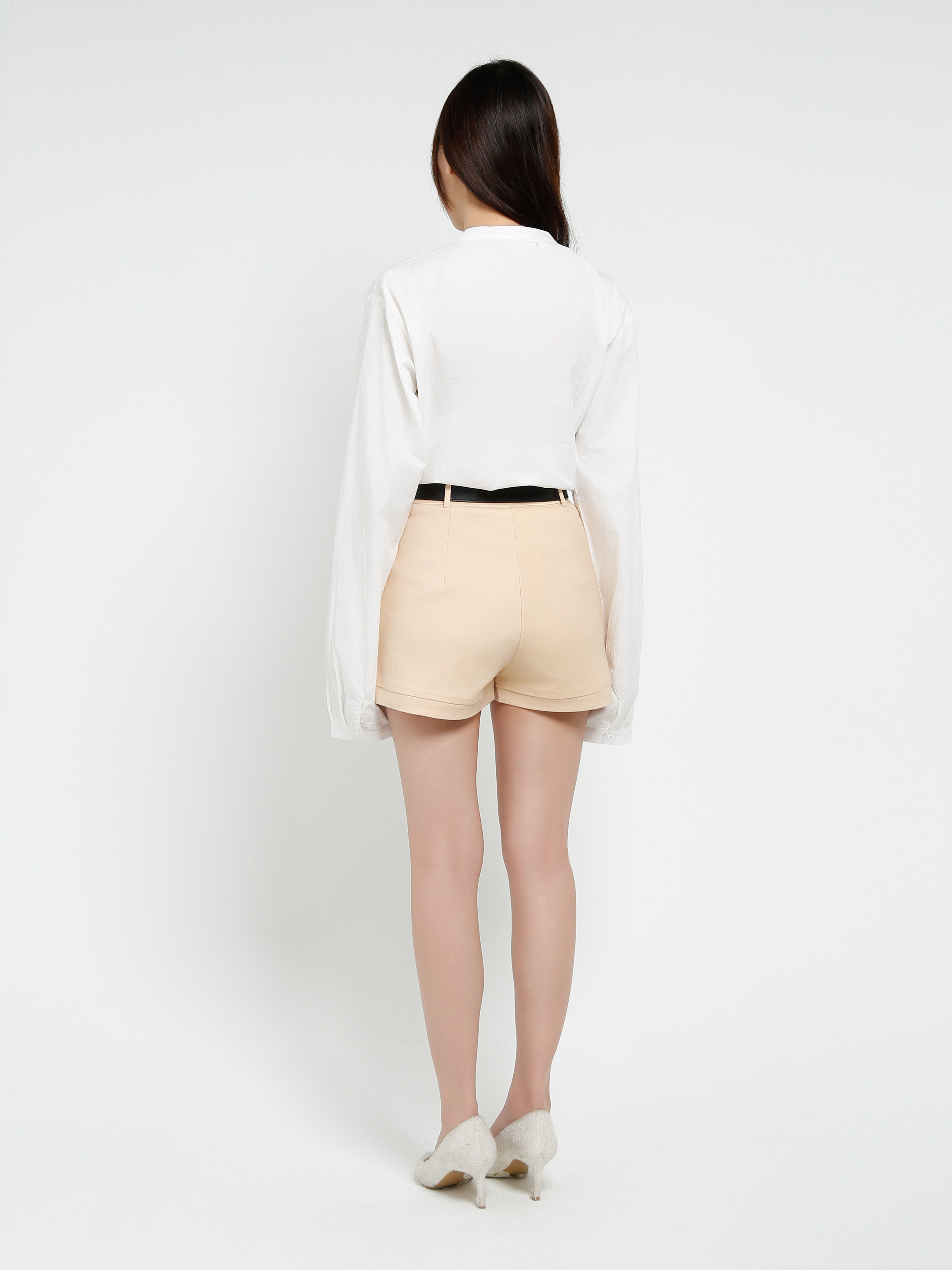High Waist With Belt Short Pants 37753