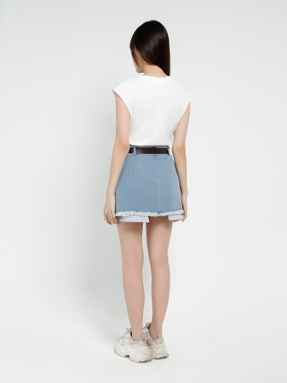 Denim Tassel Skirt Pants 37755