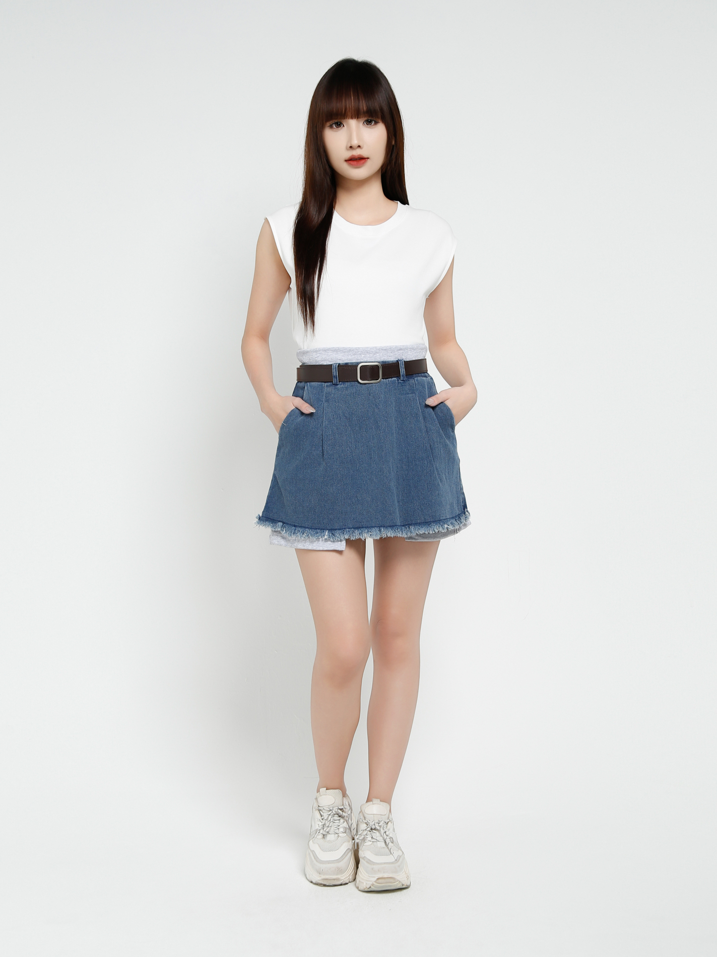 Denim Tassel Skirt Pants 37755