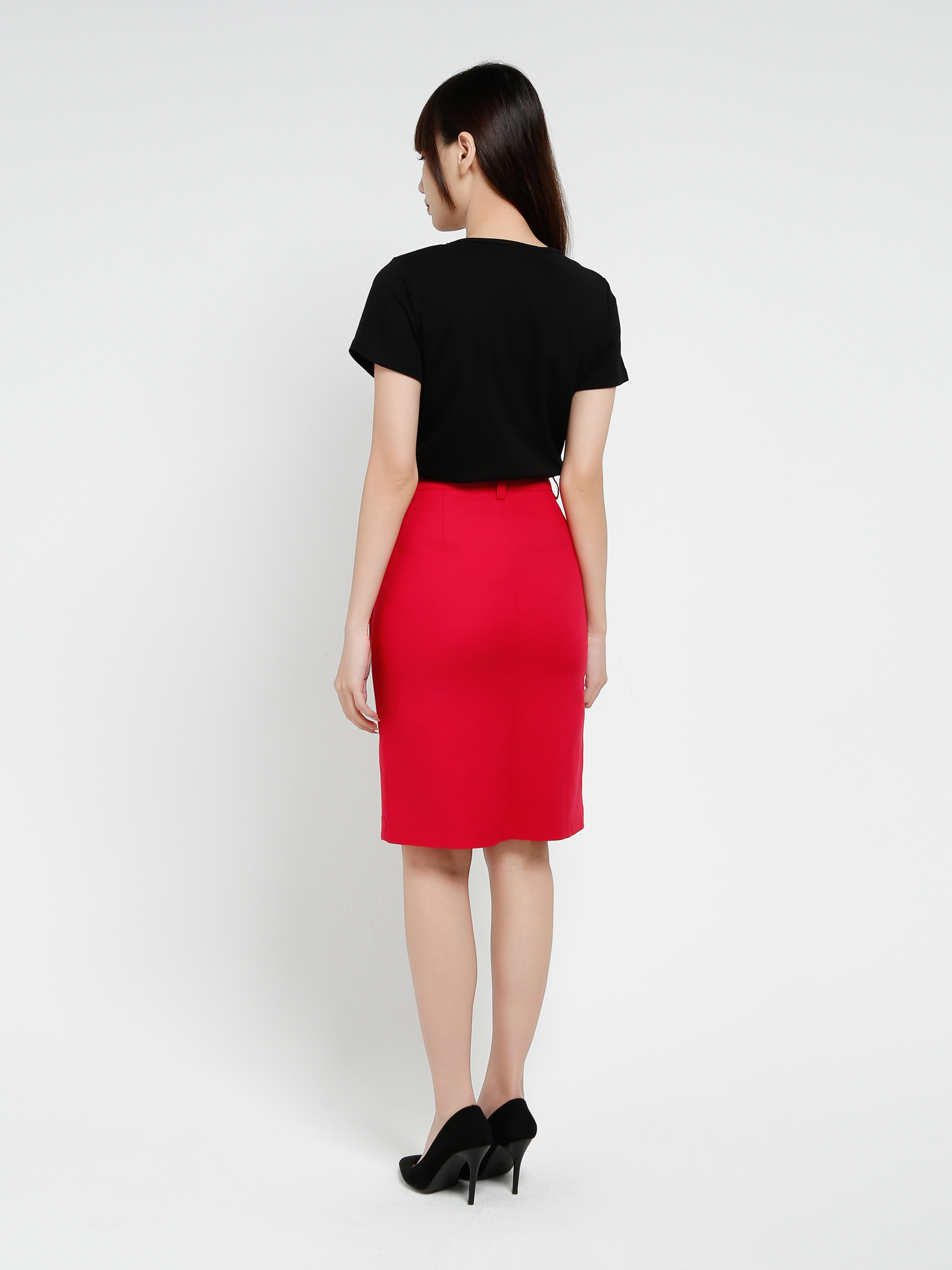 Side Decorative Button Skirt 37777