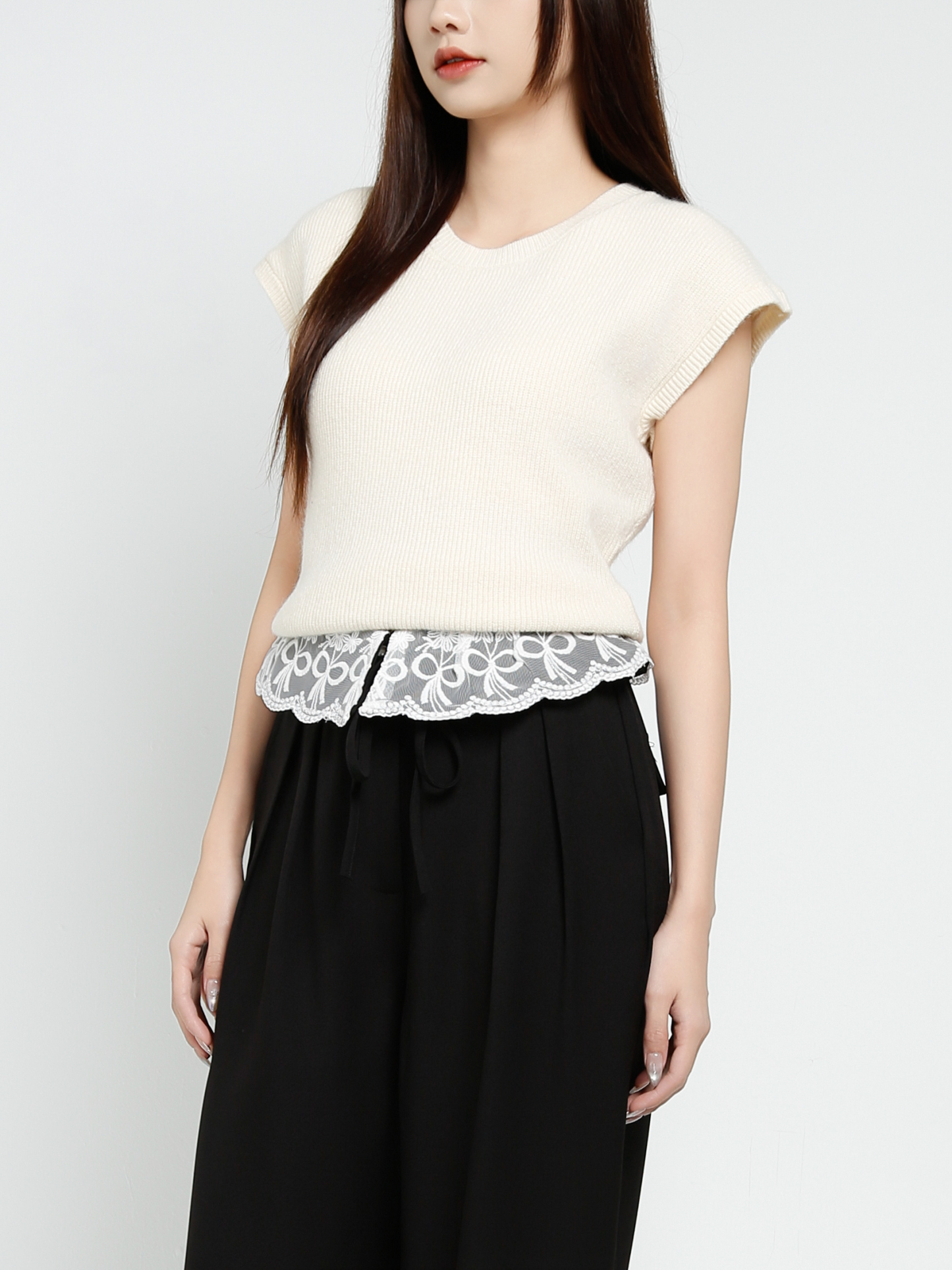 Knitted Short Sleeve Top 37845