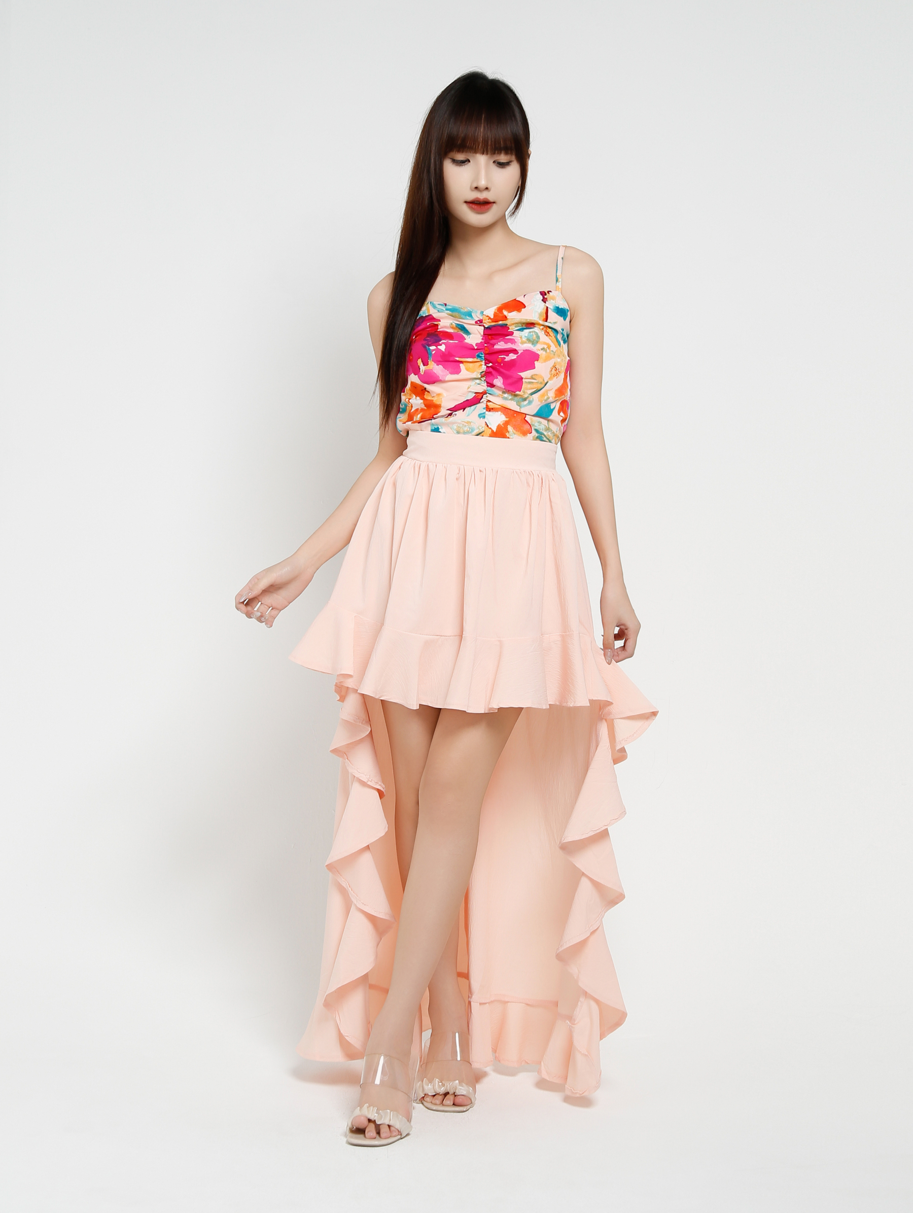 Sleeveless Top With Long Skirt Set 37853