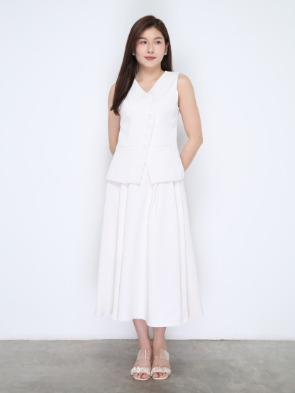 Sleeveless Top With Long Skirt Set 37863