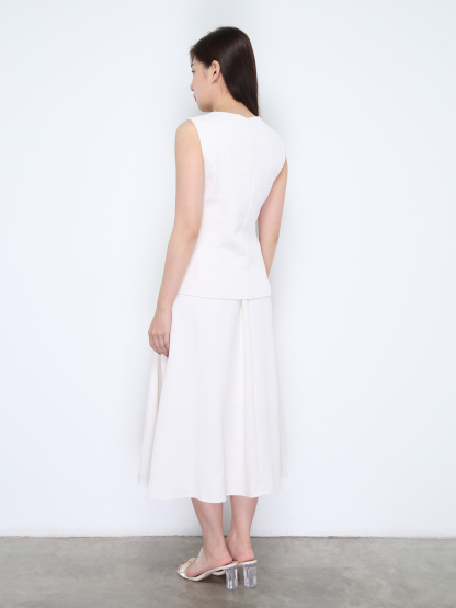 Sleeveless Top With Long Skirt Set 37863