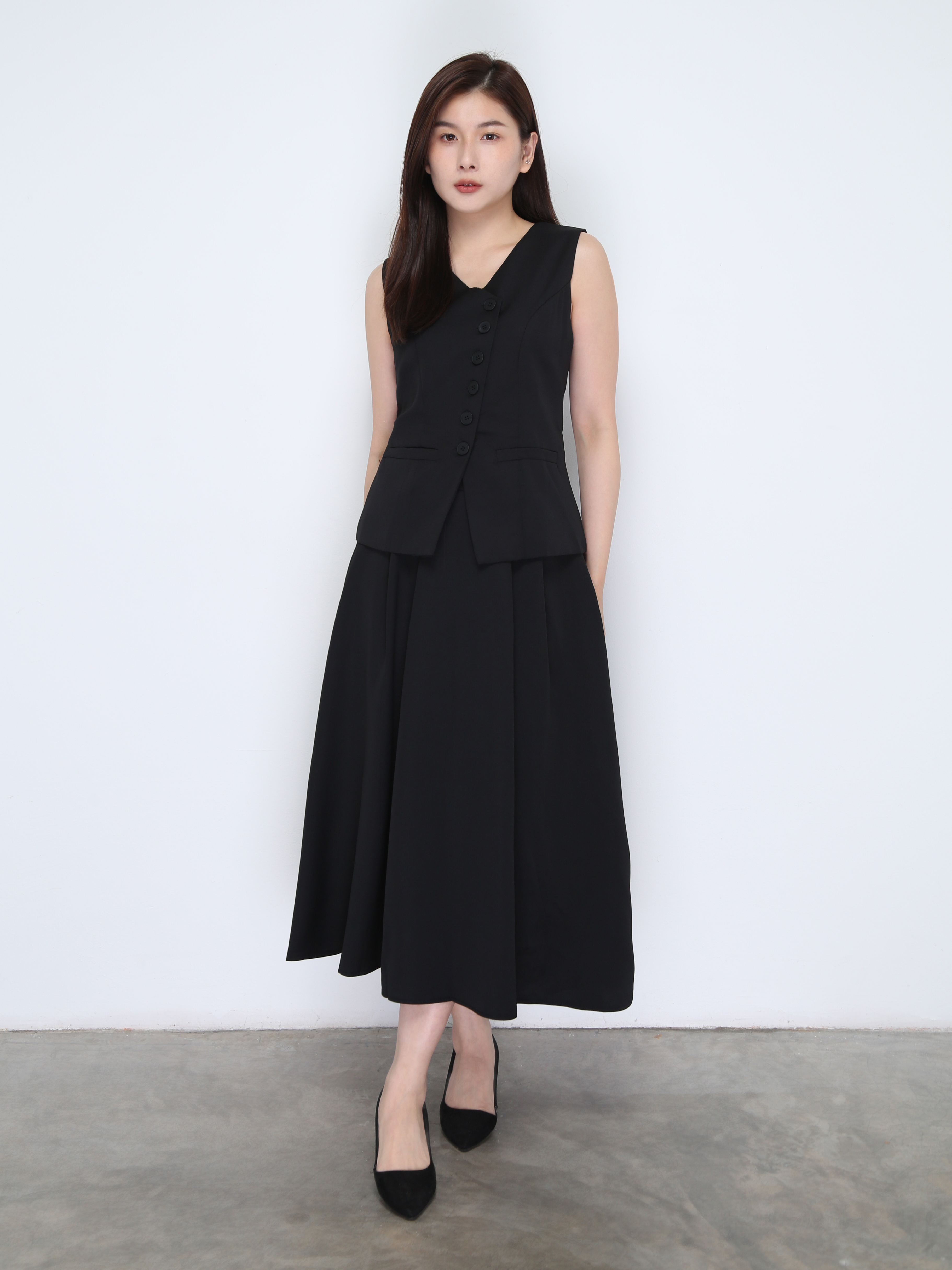 Sleeveless Top With Long Skirt Set 37863