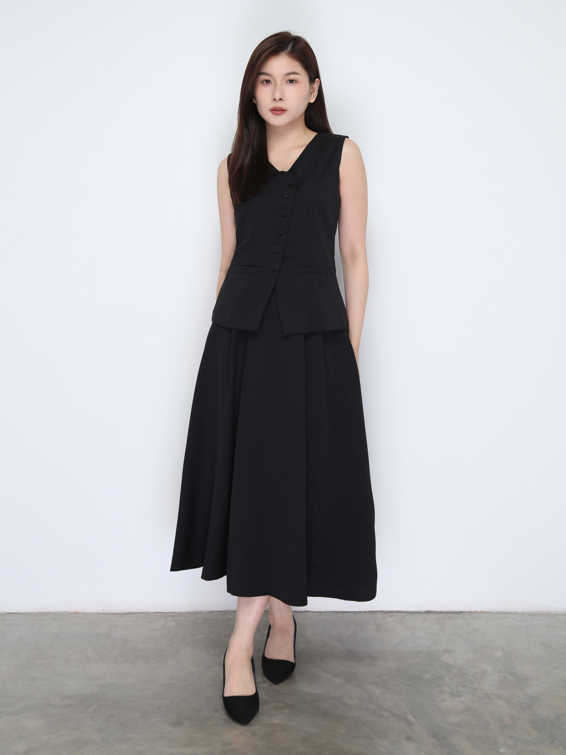 Sleeveless Top With Long Skirt Set 37863