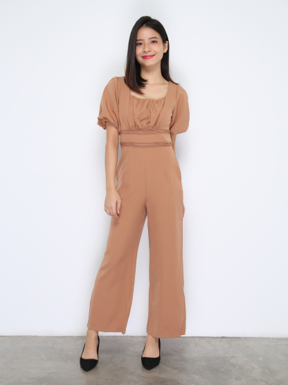 Puff Sleeve Back Zip Jumsuit 37871