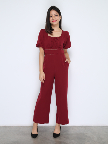 Puff Sleeve Back Zip Jumsuit 37871