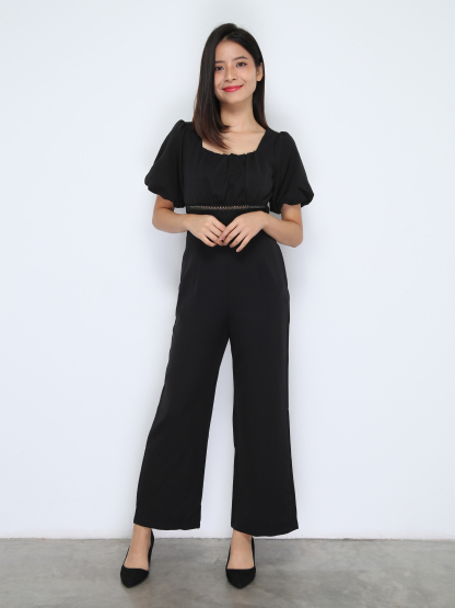 Puff Sleeve Back Zip Jumsuit 37871