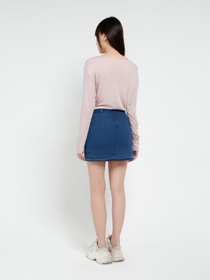 Denim Front Button Skirt Pant 37837