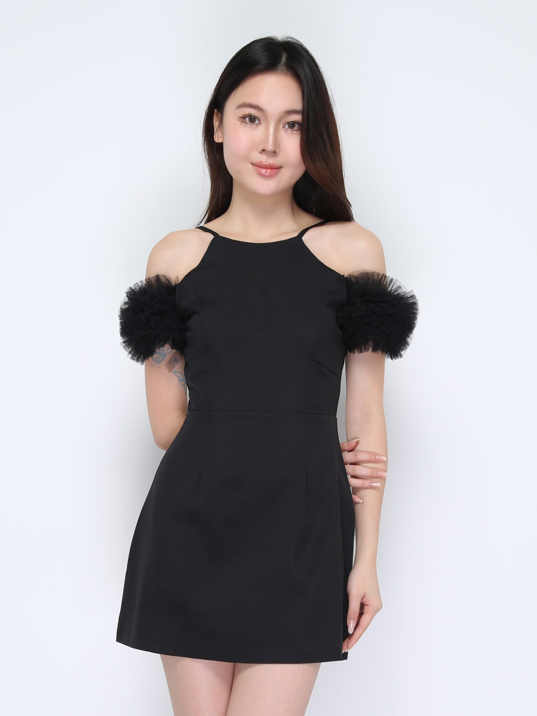 Net Shoulder Decorative Jumpsuit 37897