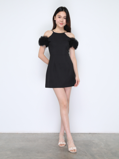 Net Shoulder Decorative Jumpsuit 37897