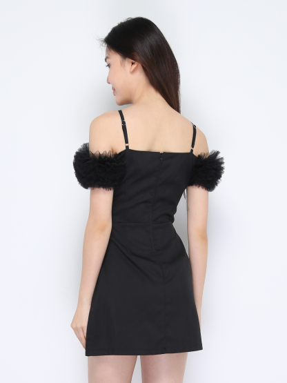 Net Shoulder Decorative Jumpsuit 37897