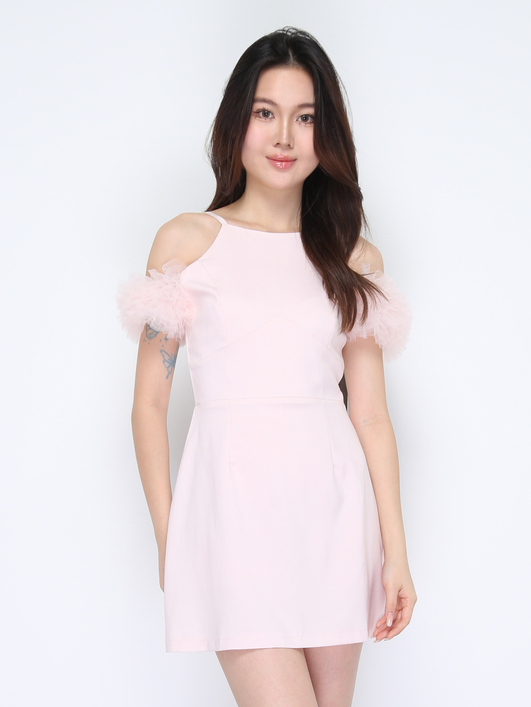 Net Shoulder Decorative Jumpsuit 37897