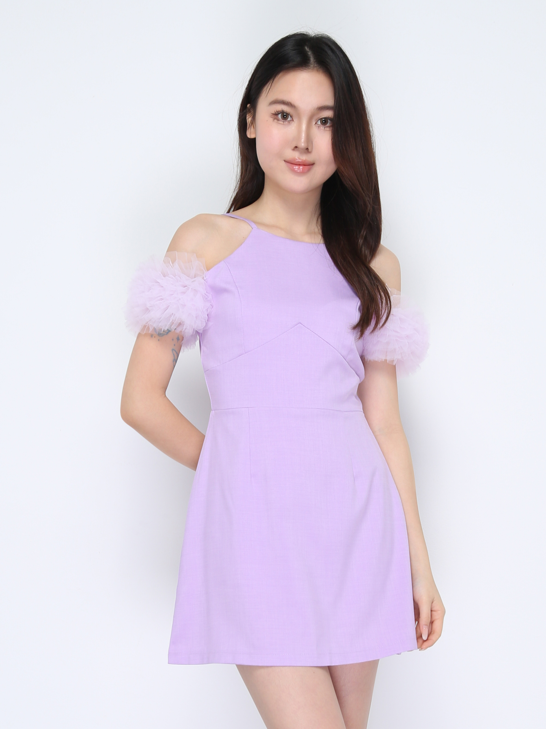 Net Shoulder Decorative Jumpsuit 37897