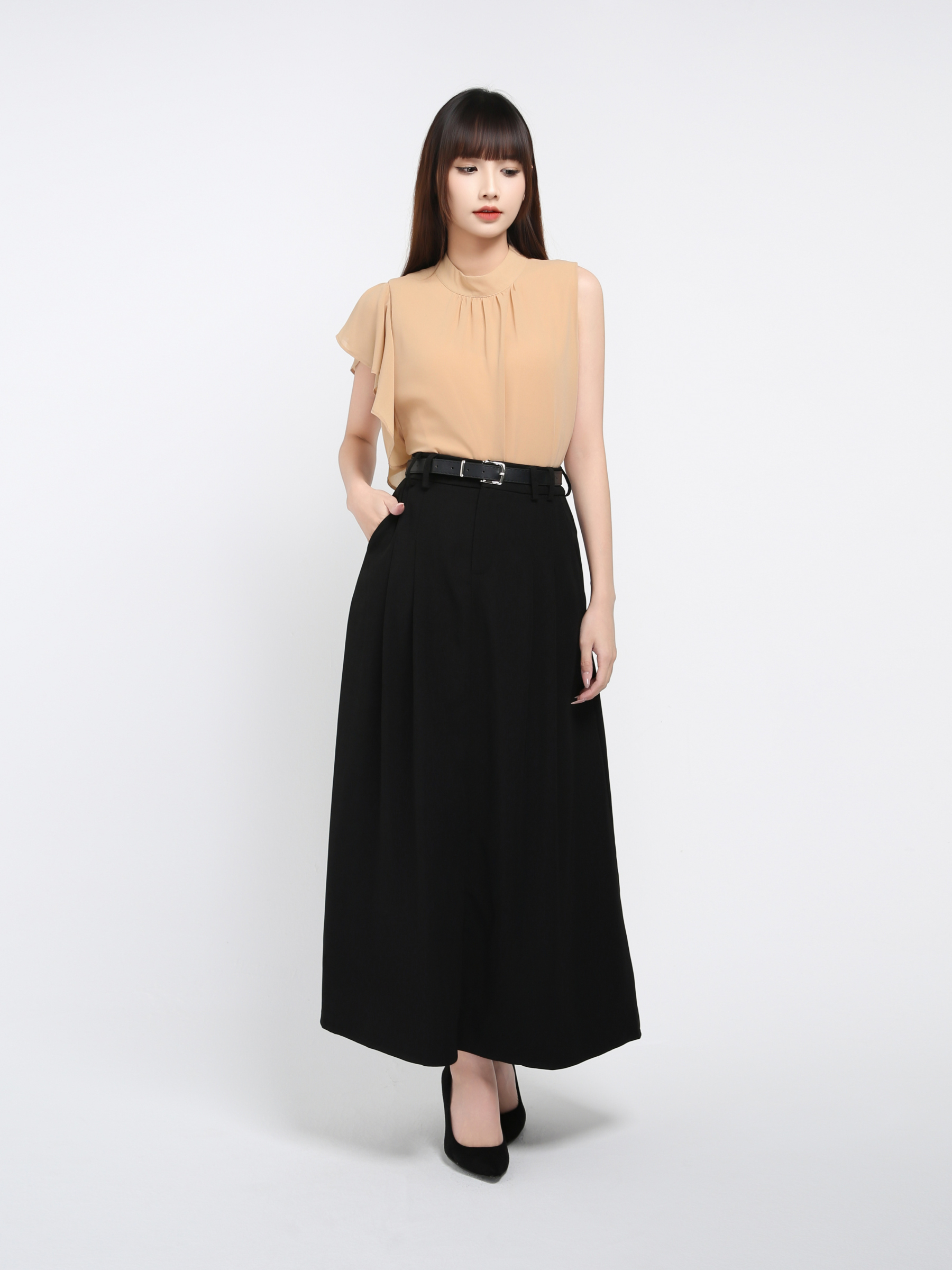 Side Ruffles Sleeve Top 37904