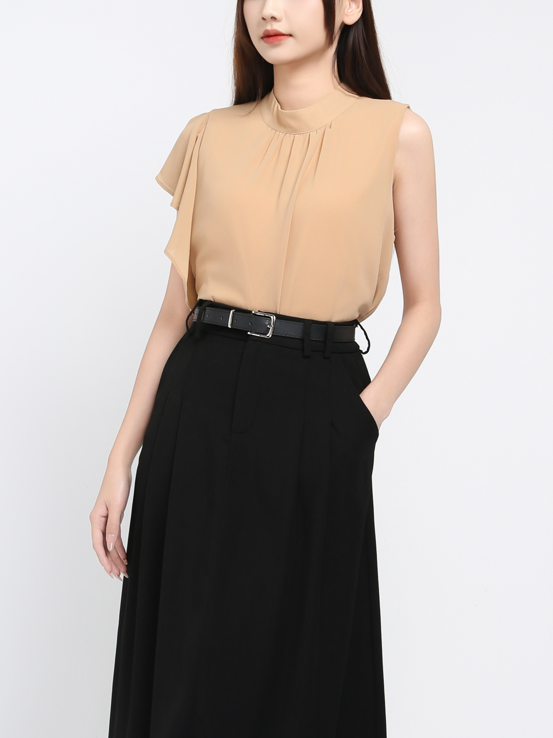 Side Ruffles Sleeve Top 37904