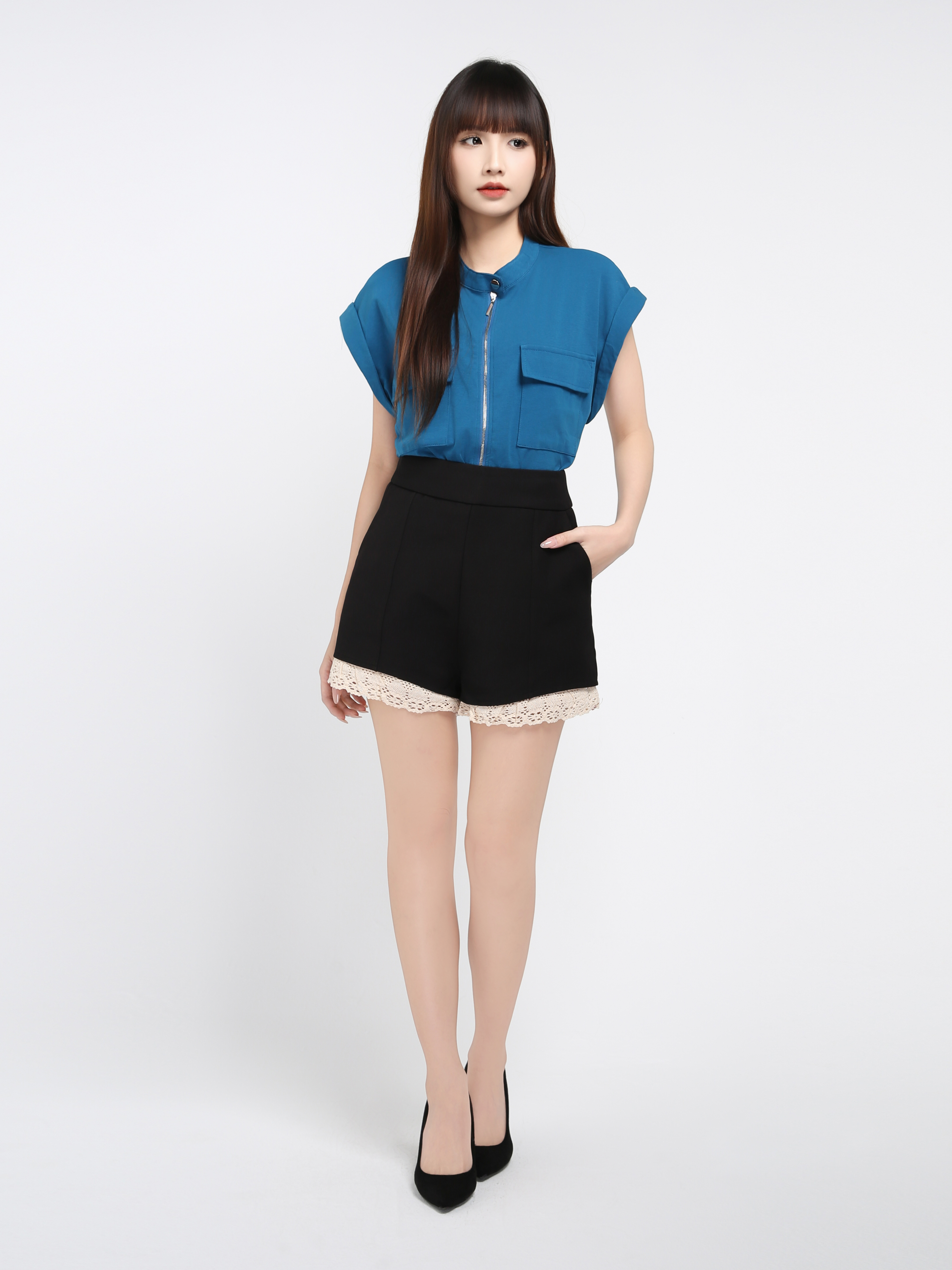 High Waist With Lace Short Pants 35985