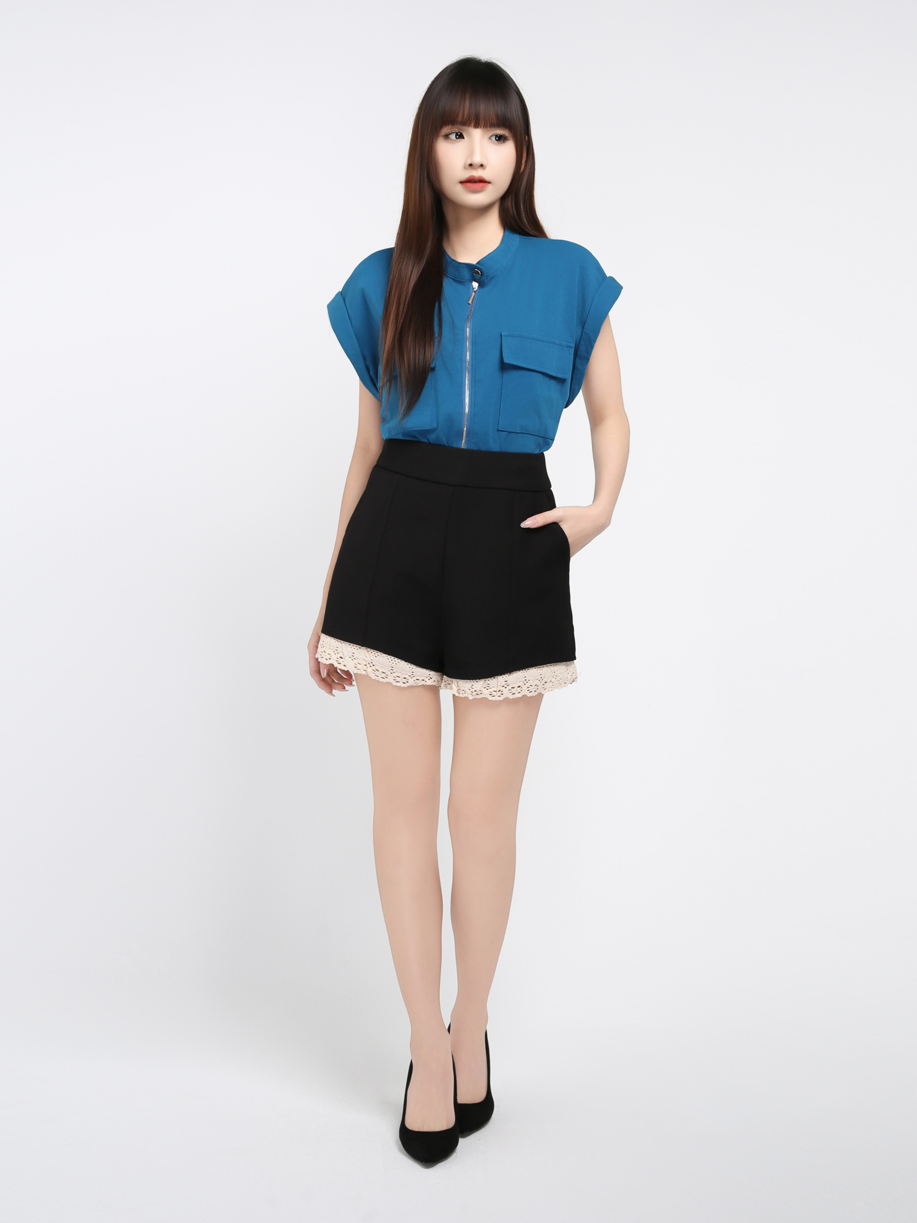 High Waist With Lace Short Pants 35985